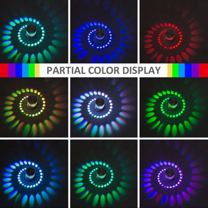 Aplique de pared con efecto espiral
