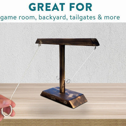 Juego de lanzamiento de aros de madera